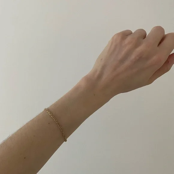 14kt Gold Rope Chain Bracelet - Picture 3 of 7